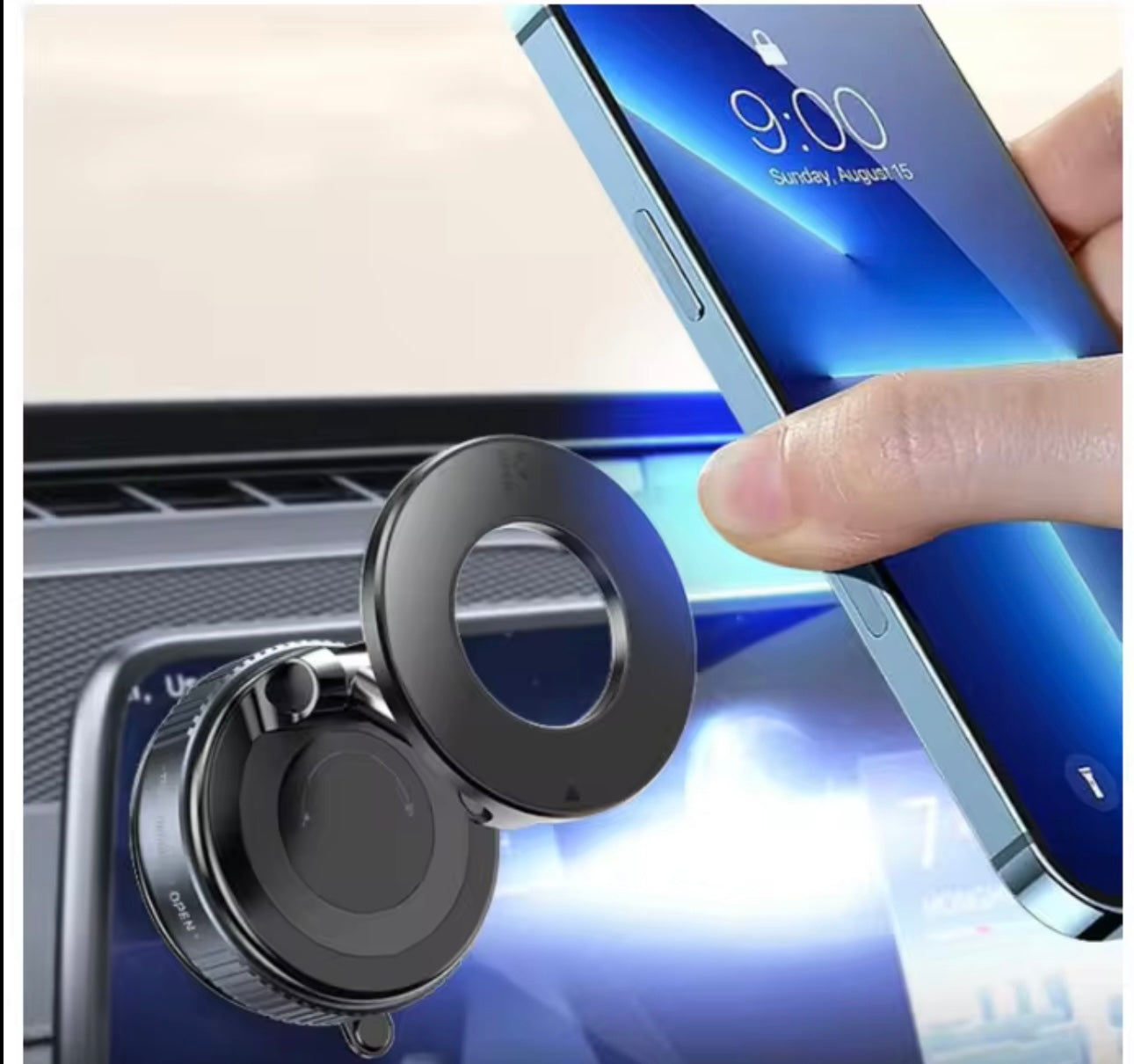 360 Degree Rotation Stable Glass Vacuum Adsorption Suction Vacuum Cell Mobile Desk Stand Car Magnetic Phone Holder - MotoVibeIndia