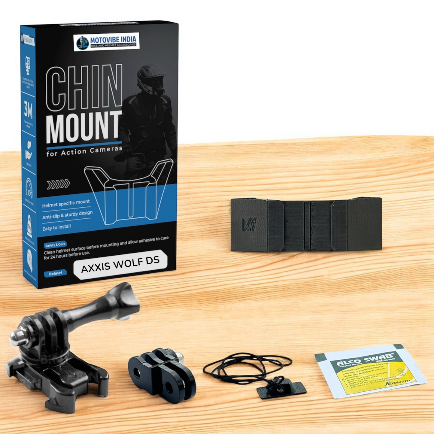 Axxis Wolf DS - CHIN MOUNT - MotoVibeIndia