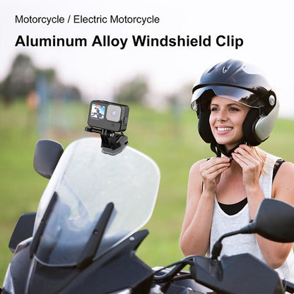 Bike Windshield clip GoPro mount - Aluminium metal - MotoVibeIndia
