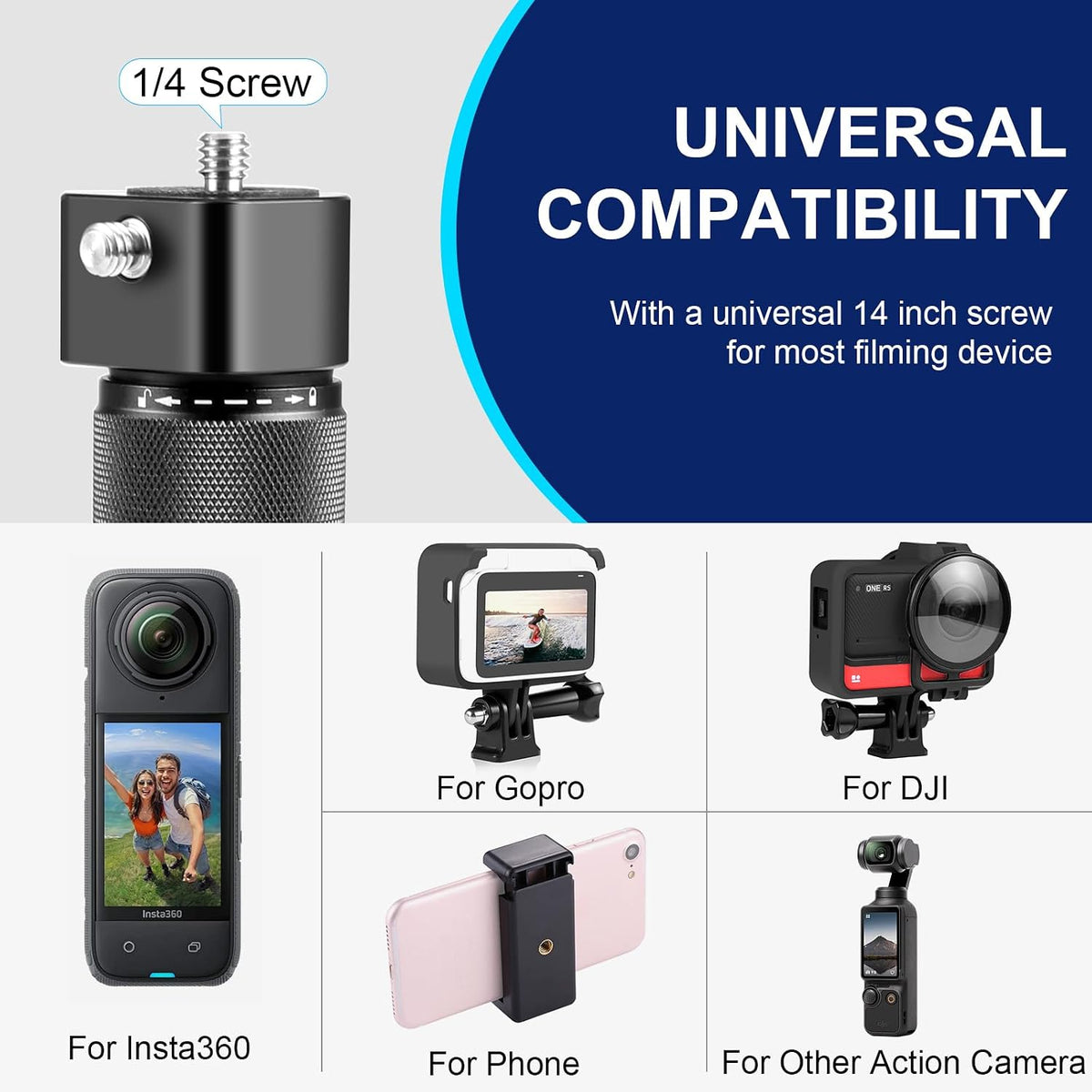 Small Tripod for Insta360 with Rotating Handle