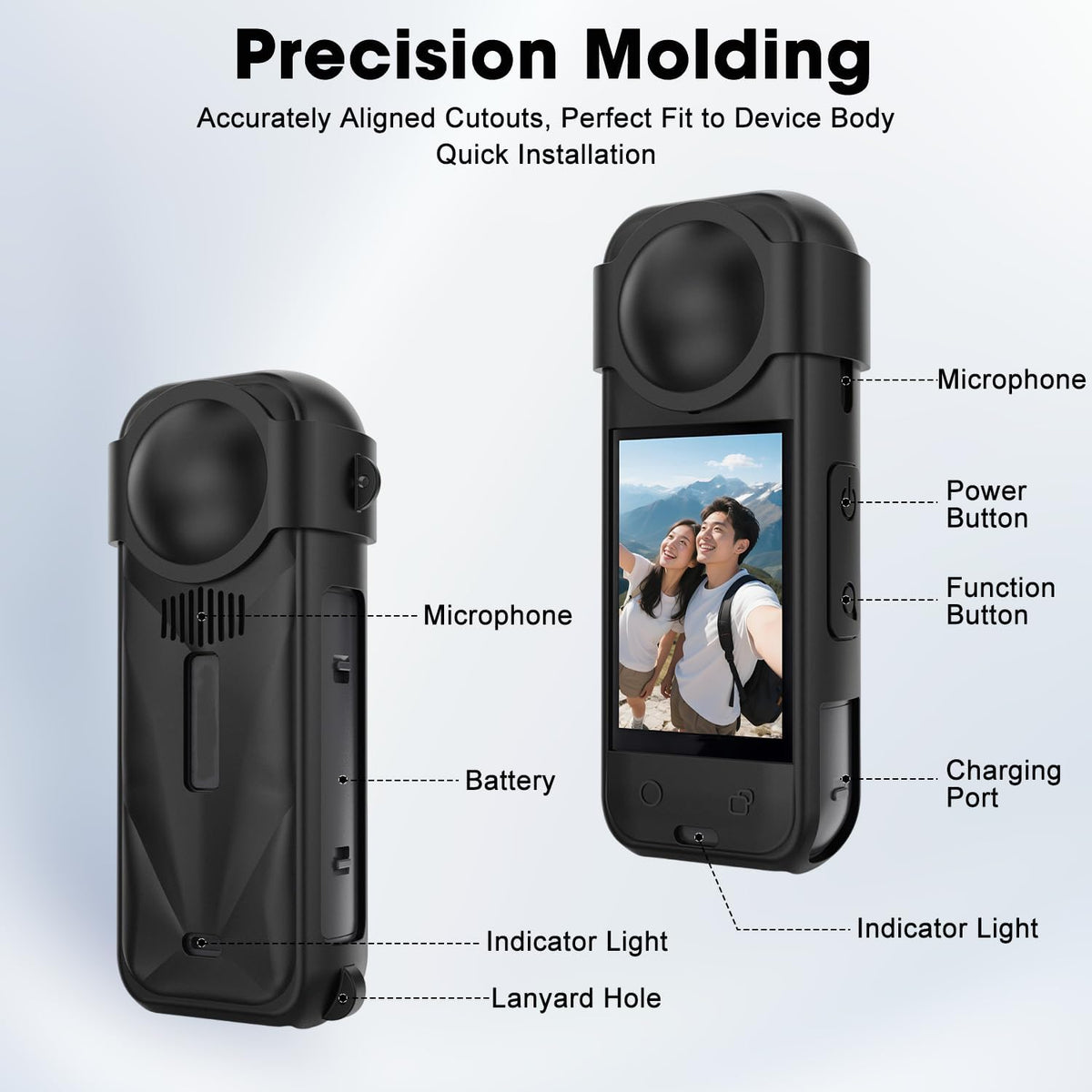 Soft Silicone Protective Case Compatible with Insta 360