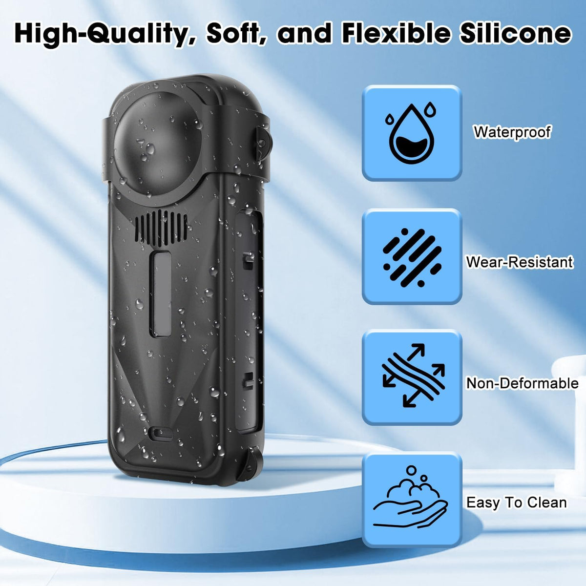 Soft Silicone Protective Case Compatible with Insta 360