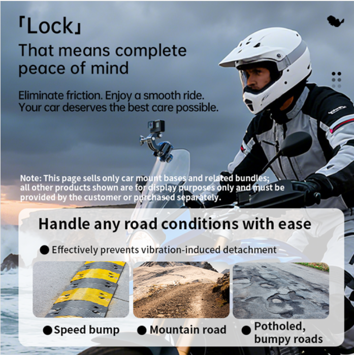 CNC Motorcycle Windshield Clip Camera Mount - PREMIUM