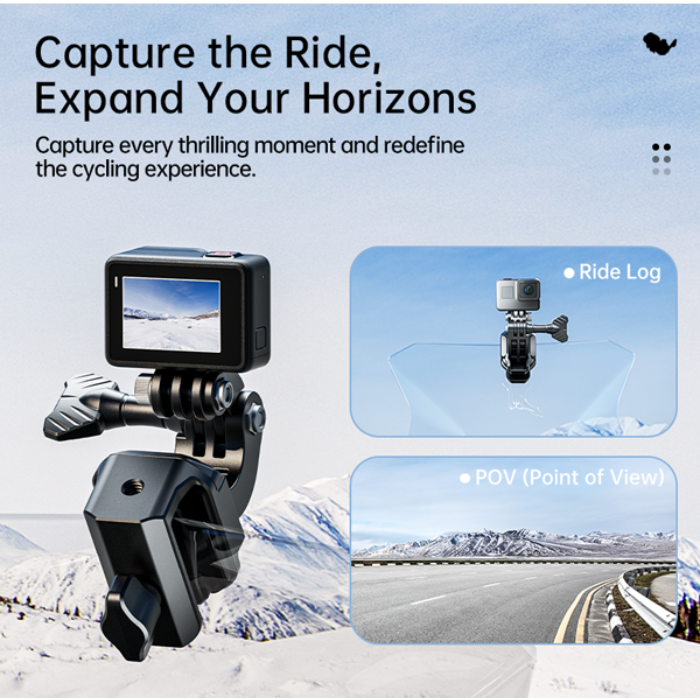 CNC Motorcycle Windshield Clip Camera Mount - PREMIUM