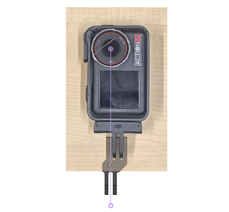 Lens center allignment POV mount - DJI Action 2/3/4/5/6