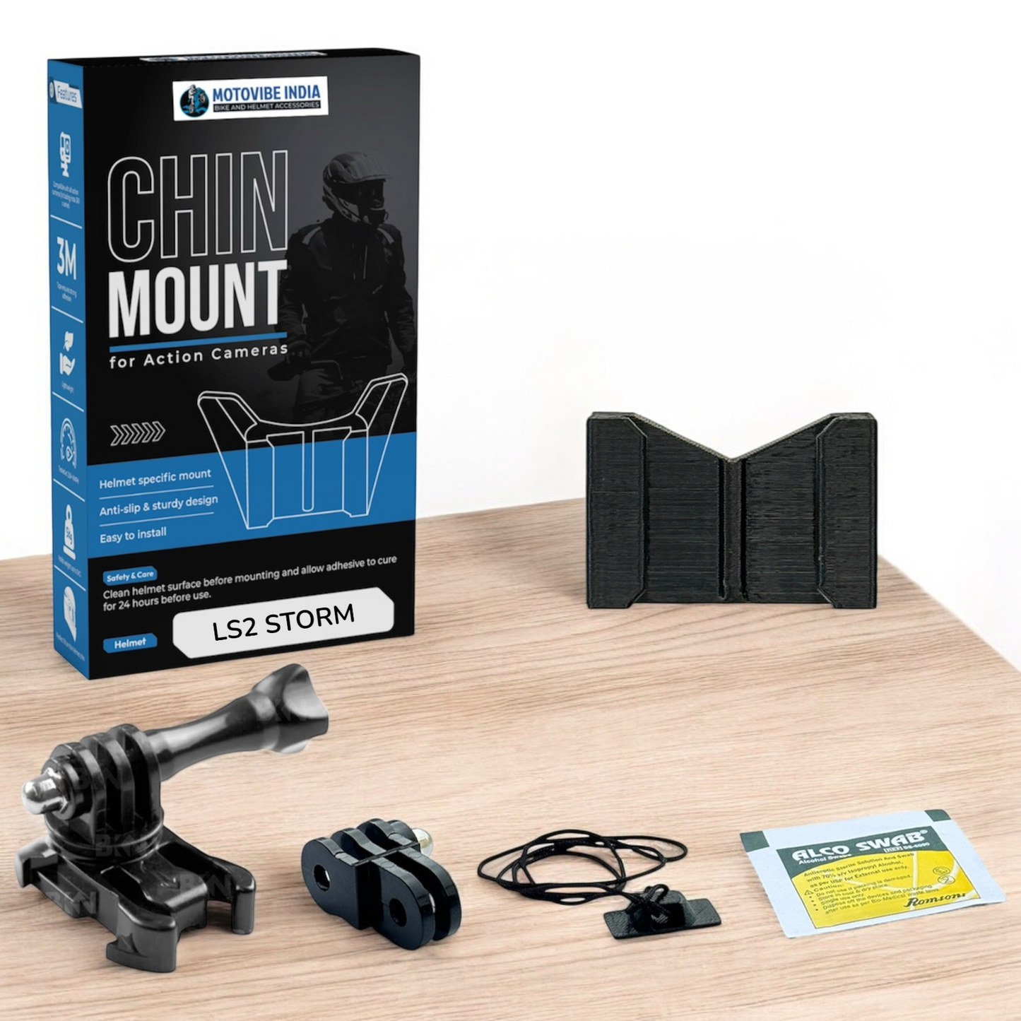 LS2 Storm 1 / 2 FF800 - Chin Mount - MotoVibeIndia